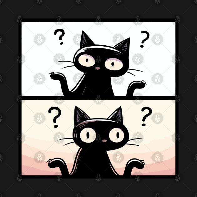 Confused Black Cats by TomFrontierArt