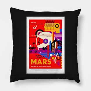 Mars, Travel Poster Pillow