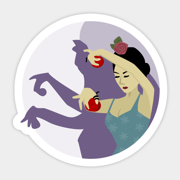 Bailarina De Flamenco Con Castañuelas Bailarina Sticker