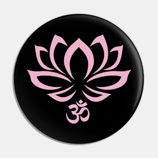 Lotus Flower Om Symbol Pink Pin