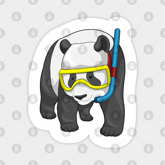 Panda Diver Snorkel Magnet by Markus Schnabel