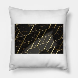 Seamless Black & Gold Texture Patterns VII Pillow