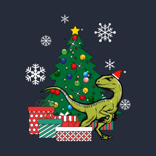 Velociraptor Around The Christmas Tree T-Shirt