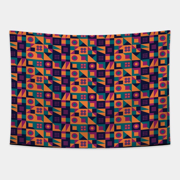 Geometric Shapes Colorful Pattern-6 Tapestry by Haroun ٍStyle Fashion-2020