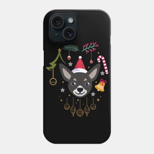 chihuahua christmas bells lights funny xmas dog lover Phone Case