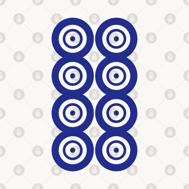 Eight Circle Wheel Dot Ba Tong 筒 Tile. It's Mahjong Time! by Teeworthy Designs