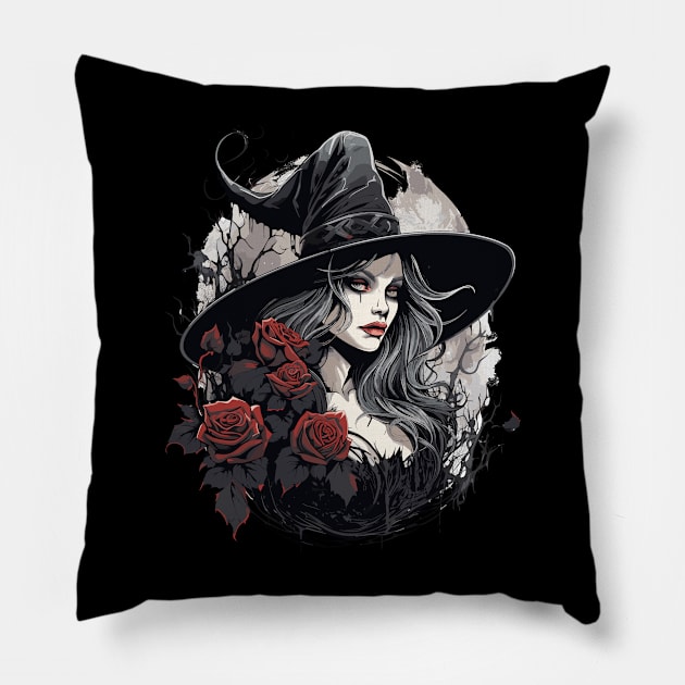 Beautiful Halloween Witch Pillow by PaulJus