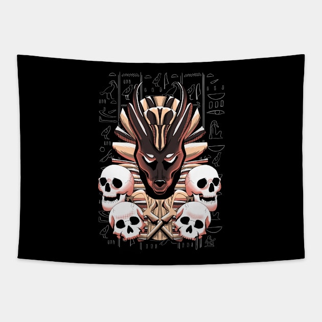 Anubis God of Death Tapestry by MerchBeastStudio