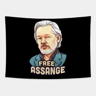 Free Julian Assange Tapestry