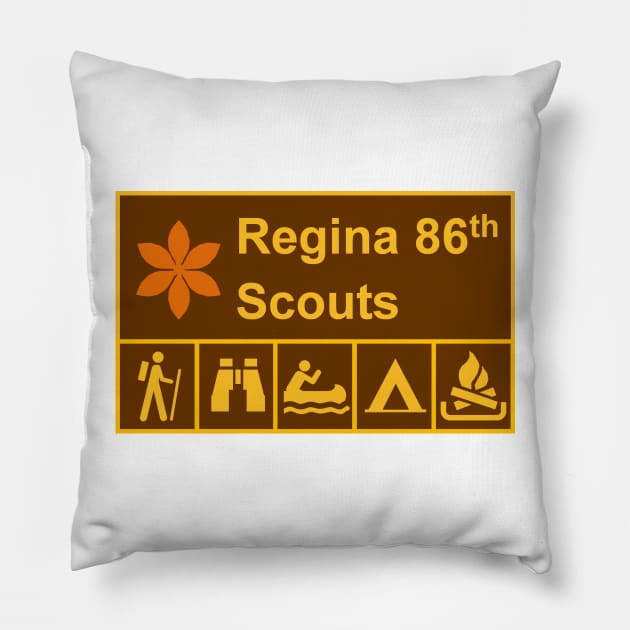 Regina 86th Parks Sign Pillow by YQRscouts