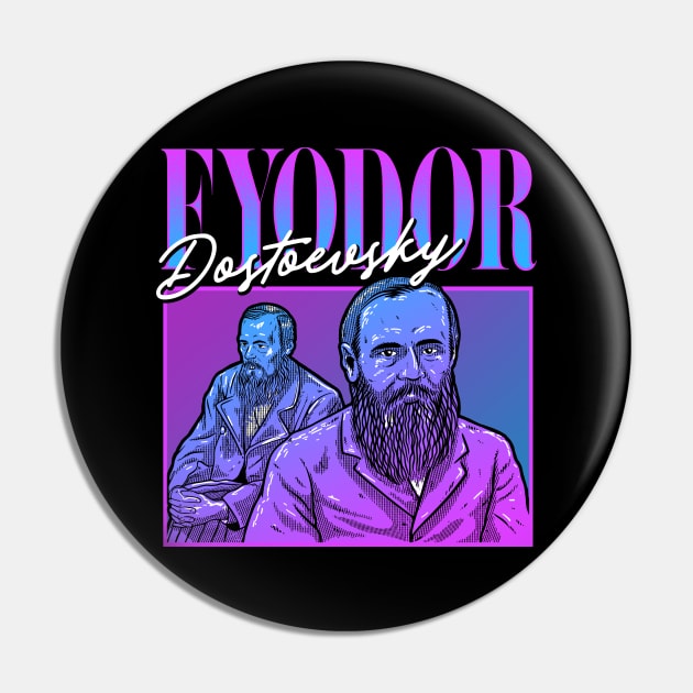 Fyodor Dostoevsky 90s Bootleg Pin by dumbshirts