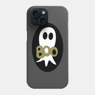 Cute Halloween ghost cartoon with BOO text Phone Case