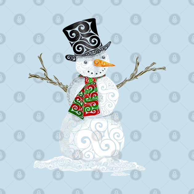 Swirly Snowman by VectorInk