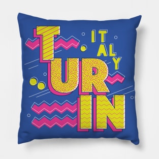 Retro 90s Turin, Italy Pillow