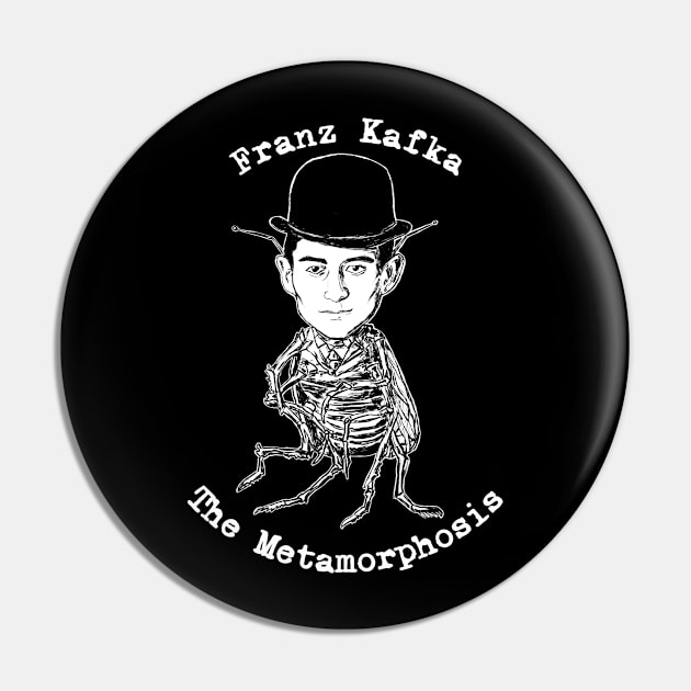 The Metamorphosis of Franz Kafka Background Black Pin by FZ ILLUSTRATIONS