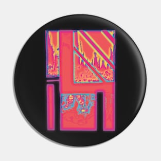 Psychedelic Blue Cityscape Pin