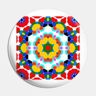 Dotted floral kaleidoscope Pin