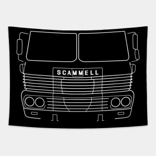 Classic 1970s Scammell Routeman lorry white outline Tapestry