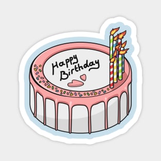 Birthday cake cartoon illustration Magnet