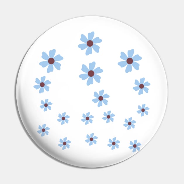 Light blue mini flower Pin by Shineyarts