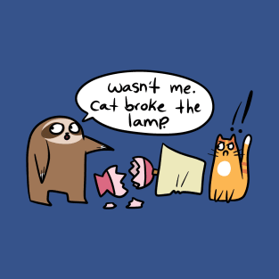 Sloth Blames Cat Comic T-Shirt