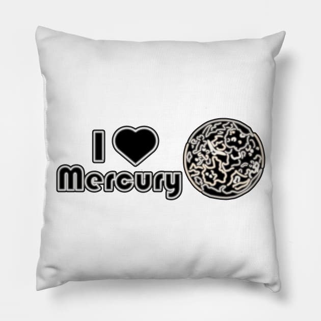 Electric Solar System I Heart Mercury Pillow by gkillerb