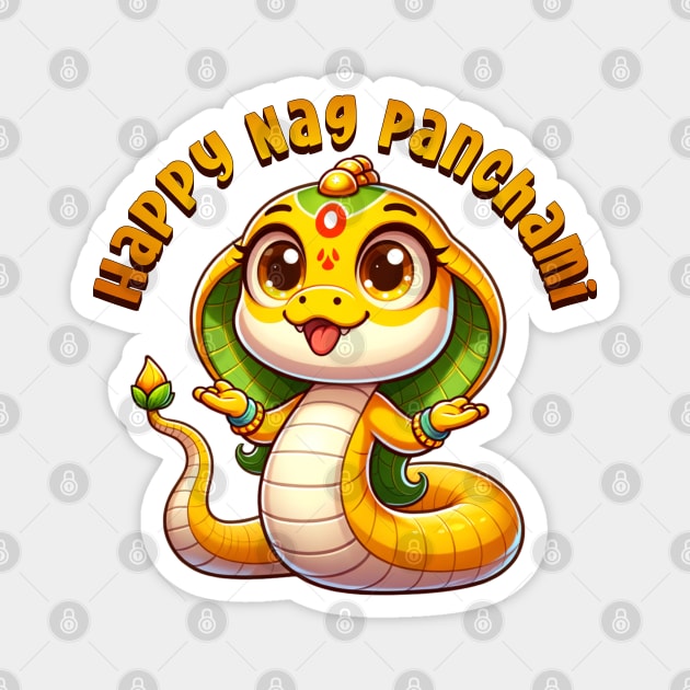 Cute Naga Panchami Cobra Magnet by HolidayBug