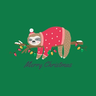 Christmas Sloth Design T-Shirt