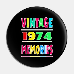 Vintage 1974 Memories Pin