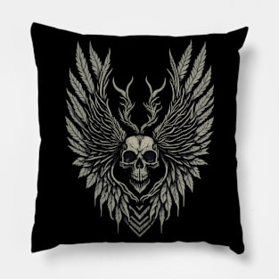 Winged Skeleton Occult Dark Satanic Witchcraft Emo Goth Pillow