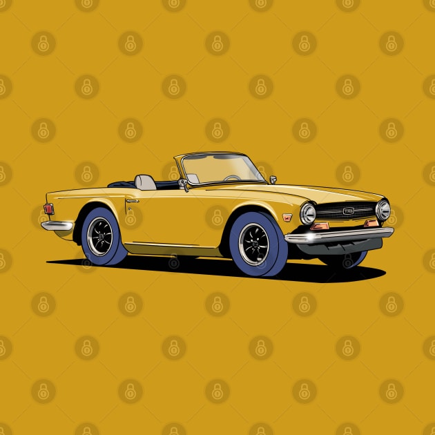 Triumph TR6 Car in mustard by Webazoot