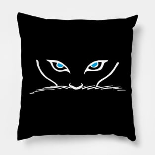 Majestic Cat with Blue Eyes Pillow