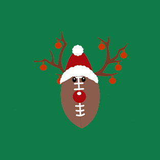 Football Reindeer T-Shirt Funny Christmas Shirts T-Shirt