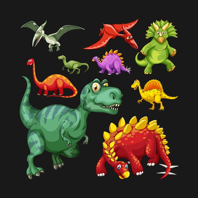 Assorted Illustrated Dinosaurs by bluerockproducts