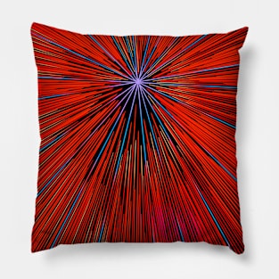 A colorful hyperdrive explosion - orange and red with lilac highlights version Pillow