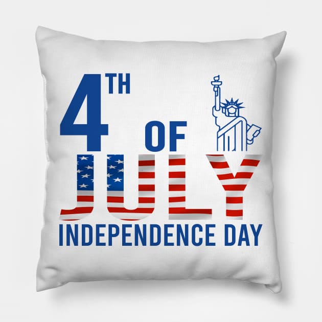 4th of July Independence Day Pillow by DragonTees