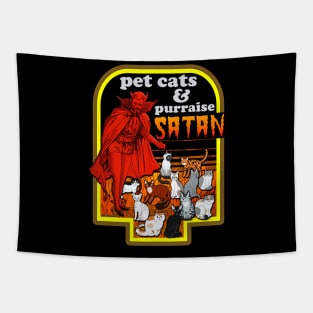 Pet Cats and Purraise Satan Tapestry