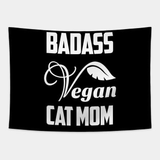 Badass Vegan Cat Mom Vegetarian Tapestry