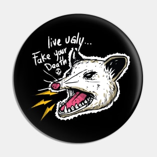 Vintage Live Ugly Fake Your Death Opossum Pin