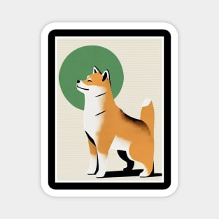 Shiba Inu Dog, Japanese Art Magnet