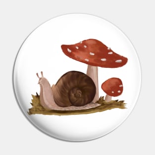 Snail and mushroom Pin