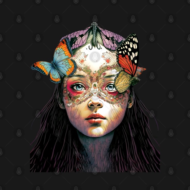 Butterfly Princess No. 4: Perfection is Overrated on a Dark Background by Puff Sumo