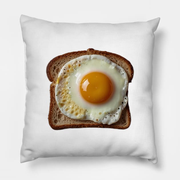 Egg Fried Vintage Japan Japanese Yummy Kawaii Coffee Toast Bread Sandwich Pillow by Flowering Away