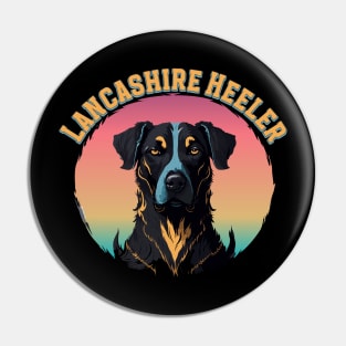 Lancashire Heeler Retro Sunset Pin