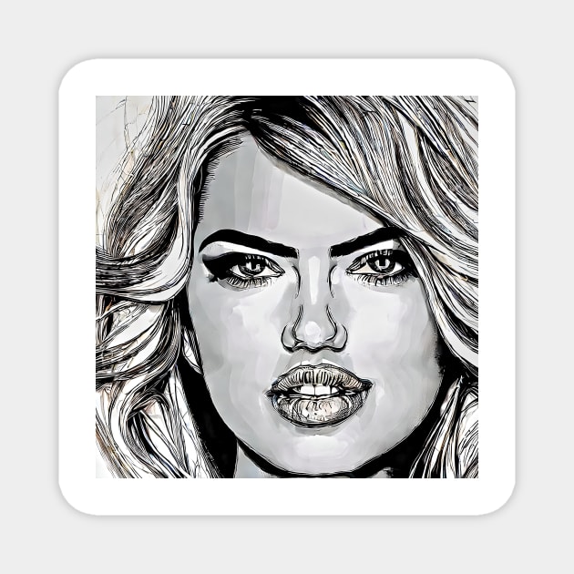 Black&white Kate Magnet by bogfl