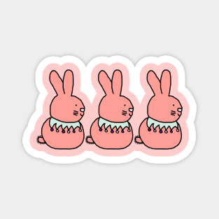 Three Rose Bunnies Magnet