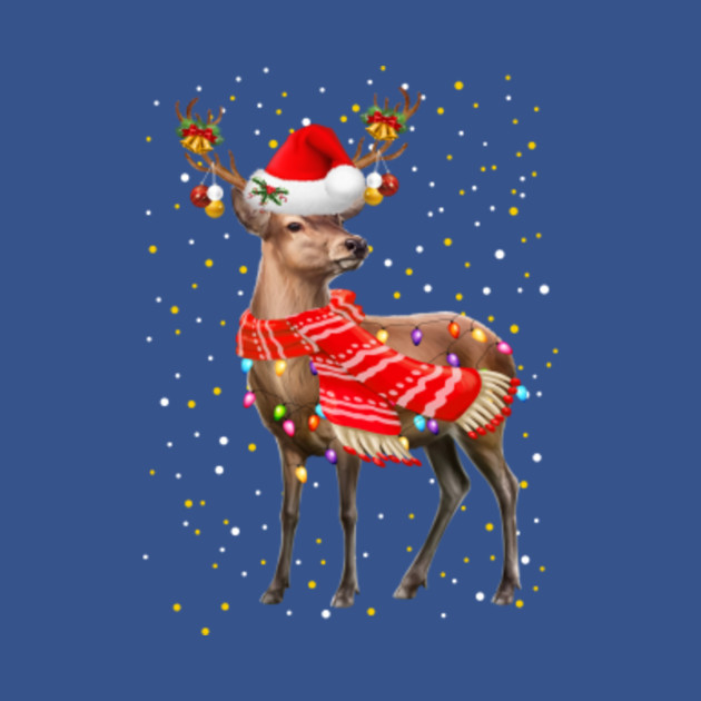 Disover Deer Reindeer Christmas Light Shirt - Deer - T-Shirt