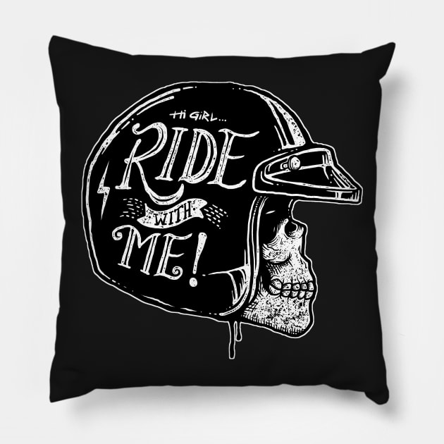 Hi Girl... Ride with me! Pillow by quilimo