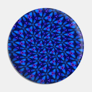 Deep Blue Flower Pattern Pin