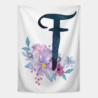 Floral Monogram F Pretty Lilac Bouquet Tapestry